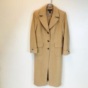 Brooks Brothers Womens Camel Hair Wool Loro Piana 3 Button Polo Coat Size 6P